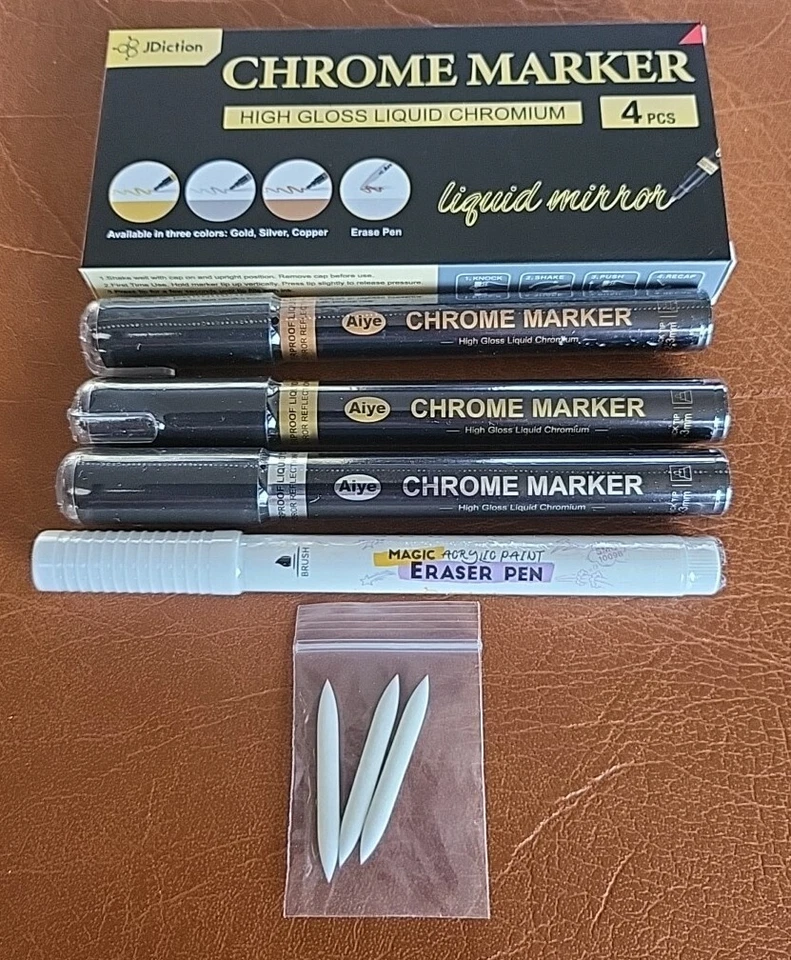 Mirror Shine! JDiction Chrome Markers Gold Silver Copper DIY Creativity Toolkit