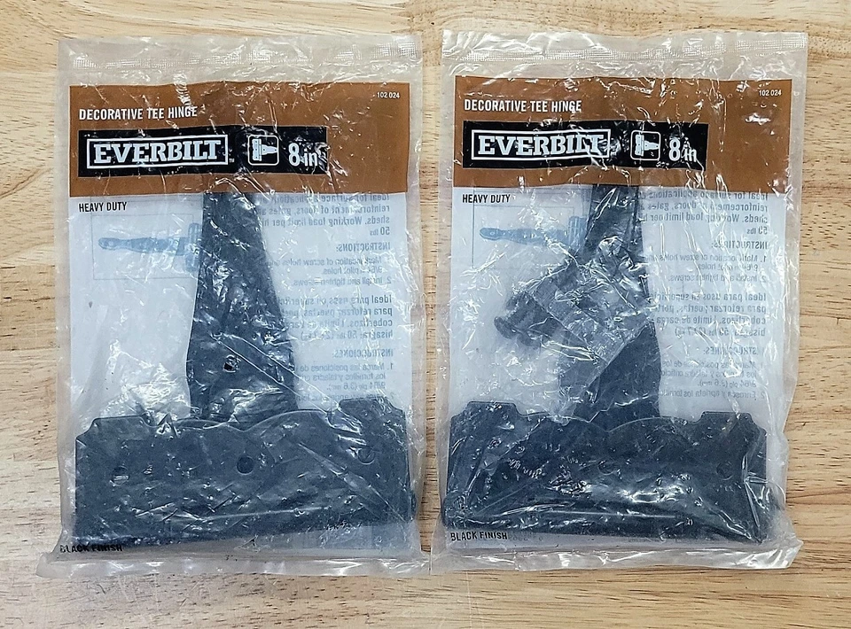 Everbilt Hinge. 8 In. Black Heavy Duty Decorative Tee Hinge 15032