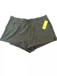 All In Motion French Terry Ladies Womens Drawstring Shorts Olive Green Size 1X - Picture 1 of 7