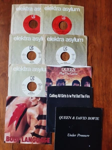 Queen - 7 NM White Label Promo & 2 NM Red Commercial 45s Set-Some w/Pic Sleeves - Picture 1 of 4