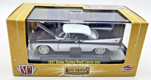 2010 1:64 M2 Machines Auto-Thentics 1957 Dodge Custom Royal Lancer D500 Bk/Wt - Picture 1 of 6