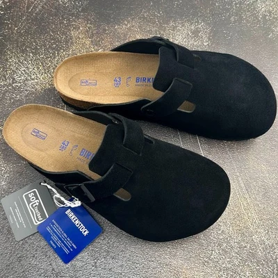 Birkenstock Boston черная замша кожа мягкая стелька сабо женские туфли 36-45 - Изображение 1 из 4