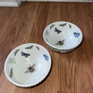 2 Portmeirion Botanic Garden 5.5" Salad, Fruit Bowl Butterflies & Bumble Bee - Picture 1 of 10