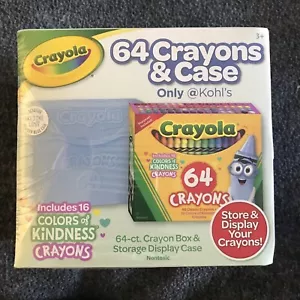 Crayola 64 Crayons & Case Powder Blue Case, Brand New. - Picture 1 of 3