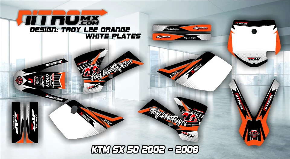 Kit gráfico NitroMX para KTM SX 50 SX50 2002 2003 2004 2005 2006 2007 2008 calcomanías Foto 1 de 1