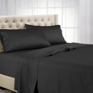 Luxury Ultra Soft 100% Pure Combed Cotton Sheet Set Deep Pocket Solid 600 TC Set - Picture 1 of 19