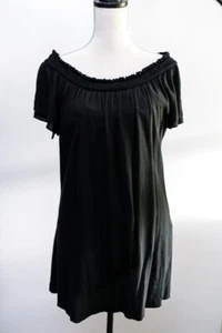 Juicy Couture Beach Royalty Black off the shoulder short sleeve shirt - Picture 1 of 5