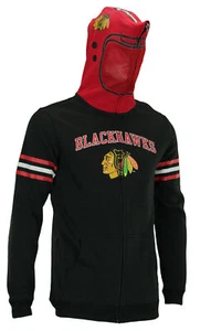 NHL Youth Chicago Blackhawks Full Zip Helmet Masked Hoodie, Black - Picture 1 of 7