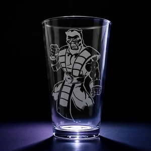 Sub Zero Lasergravur 16oz Pint Glas | Mortal Kombat Geschenkidee - Bild 1 von 5