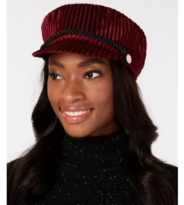 I.N.C. Striped Velvet Newsboy Cap - Picture 1 of 7