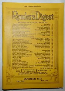 Readers Digest Magazine October 1937 - Picture 1 of 2