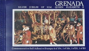 Folleto de estampillas adhesivas conmemorativas del jubileo de plata de la reina Isabel de Granada - Imagen 1 de 10