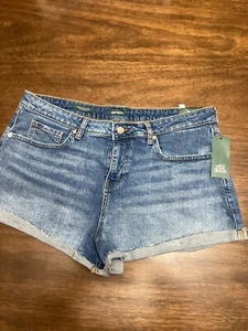 Wild Fable Women's High-Rise Rolled Cuff Jean Shorts Blue Size 16 - Picture 1 of 10