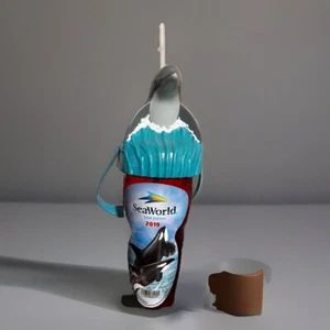 Sea World Dolphin CupPlastic Souvenir Tazza Alta Whirly Drinkworks 2017 Venditore USA - Foto 1 di 8
