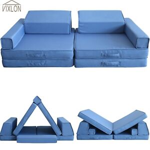 Kids Couch Sofa 8 Pcs Fold Out Couch Play Set Modular Foam Play Couch Waterproof