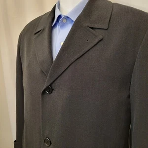 Brooks Brothers town coat mens 38S black lined Italy USA wool cotton BrooksStorm - Picture 1 of 24