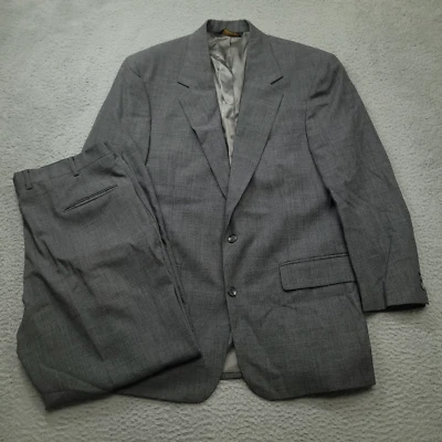 Conjunto de Traje Blazer Brooks Brothers 40L (39) Pantalones (35x27.5) Lana Gris Cuadros Glen Foto 1 de 4