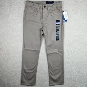 Nautica Boys Flat Front Stretch Twill Chino Khaki Pant Khaki Size 12 Regular - Picture 1 of 13