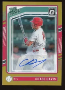 Chase Davis 2024 Donruss Optic Auto Rated Prospect #104 Serial #d 2/10 Cardinals - Foto 1 di 2