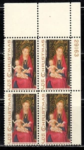 #1336 1967 5-cent Memling Christmas block of 4 with plate# MNH - Picture 1 of 1