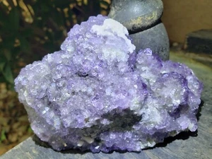 Purple Fluorite Quartz Crystals with Calcite on Matrix UV Fluorescence Specimen - Picture 1 of 17