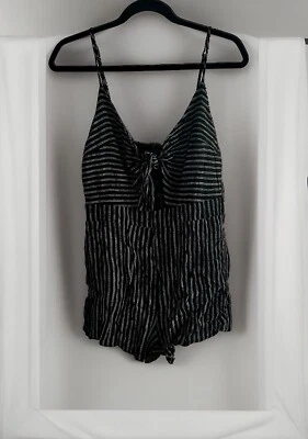 Mameluco Honey Punch mediano retro negro blanco a rayas Foto 1 de 4