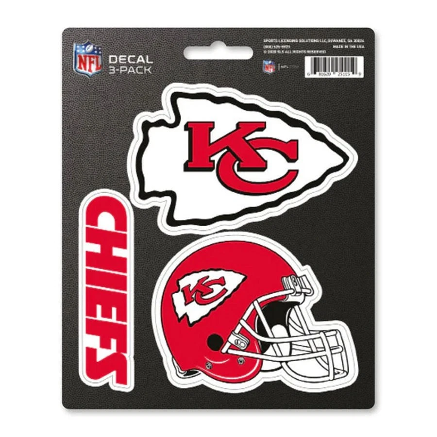 Logotipo del equipo Kansas City Chiefs - Juego de 3 hojas de pegatinas Foto 1 de 1