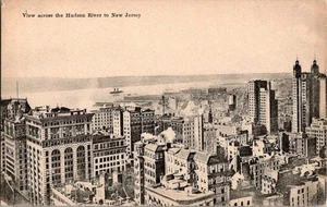 Aerial view of Hudson River to New Jersey antique postcard a102 - Picture 1 of 2