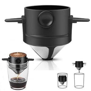 NEU Kaffeefilter-Wiederverwendbar,Kaffee Filter,Klappbarer Edelstahl-Kaffeefilt - Bild 1 von 8