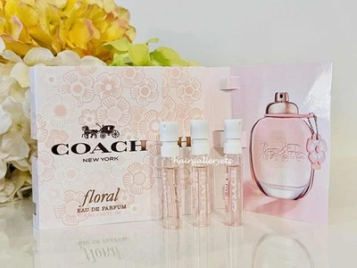 3 COACH FLORAL Eau de Parfum Perfume Spray Muestra Vial 1.2 ml NUEVO Y FRESCO Foto 1 de 2
