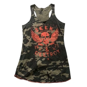 Womens Affliction Live Fast Camo Tank Size Small Seek And Destroy Top - Picture 1 of 6
