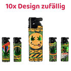 10x LUX Feuerzeug, Jetflame, Cannabismotiv, nicht whlbar