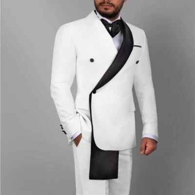 Бизнес мужской блейзер костюмы Slim Fit официальный выпускного шаль лацкан смокинги выпускного вечера куртка - Изображение 1 из 4