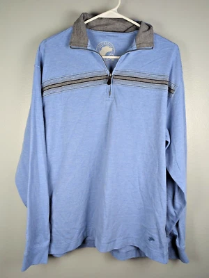 Camisa manga longa média colarinho azul John Bartlett Consensus 1/4 com zíper  - Imagem 1 de 4