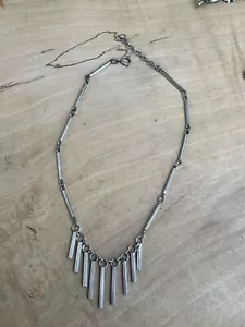 Ancien collier chaine en argent massif moderniste poids 32 gr - Foto 1 di 6