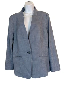 Women's Gray Talbots Clergy Neck Blazer. 14. 65% Polyester/ 33% Viscose/ 2% Span - Picture 1 of 18