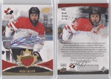2016 Team Canada Juniors Men's Gold Spectrum /199 Noah Gregor #142 Patch Auto