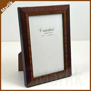 Natalini Italian Frame 4x 6" Handmade Wooden Marquetry Picture Frame, Brown, New