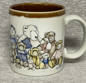 Otagiri Teddy Bears Heartprint Coffee Mug Japan Stonewear Jan Jameson - Picture 1 of 7
