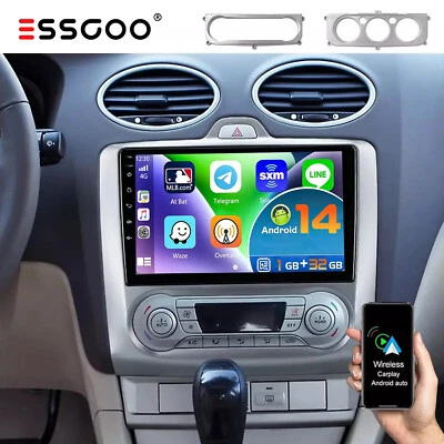 ESSGOO Radio de coche para Ford Focus MK2 MK II 2004-2011 Android 14 Carplay GPS Navi BT WIFI