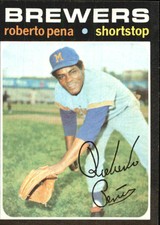 1971 Topps Milwaukee Brewers Baseball Card #334 Roberto Pena - VG