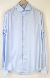 SUITSUPPLY Men Shirt 40L/15 3/4L Slim Fit Long Sleeve Classic Blue Pure Cotton - Imagen 1 de 8