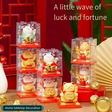 Durable Plastic Solar Powered Lucky Cat Ornament for Luck and Happiness