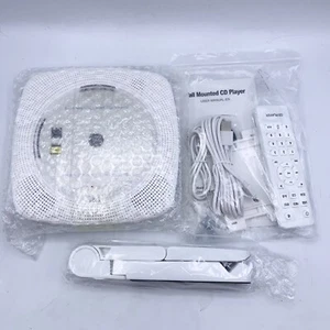 Reproductor de CD montado en la pared blanco Bluetooth radio FM KC-609 NUEVO CAJA ABIERTA - Imagen 1 de 10