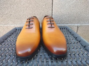 Gifennse Men's Light Brown Leather Oxford Dress Shoes Size 8 - Picture 1 of 11