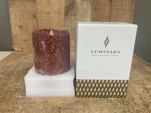 LUMINARA Vela Roja Brillo Sin Llama 6" Pilar Rojo Azúcar Brillos Brillantes - Imagen 1 de 6