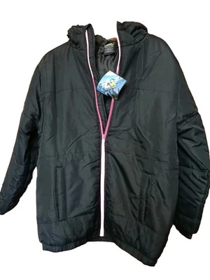 Girls Hooded Black Jacket Arctic Hero Size 16/18 New - Image 1 of 4