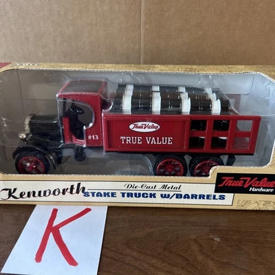 Ertl True Value Hardware 1925 Kenworth Stake Truck Bank w/Barrels Die Cast NEW - Image 1 of 3