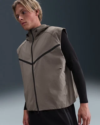 Nike Tech Para Hombre Dri-FIT Tejido Sudadera con Capucha Correvientos Chaleco Piedra Cueva L XL HV0982-289 Foto 1 de 4