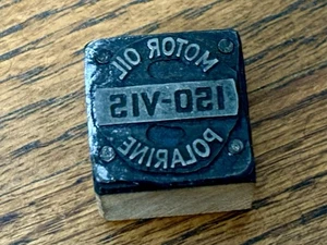 Vintage Polarine Motor Oil Letterpress Wooden Print Block Stamp - Picture 1 of 5